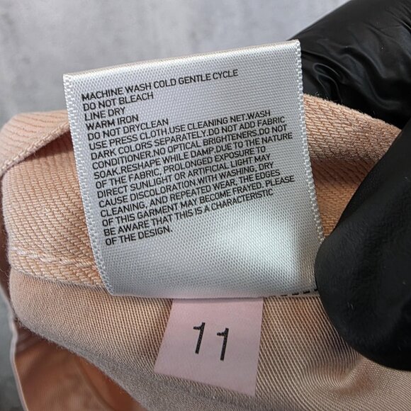 Uniqlo C Pants Womens 25 Pink Lyocell Linen Blend Straight Leg Jeans Zip Fly - Picture 11 of 11